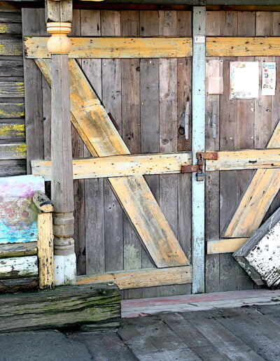 Weathered wooden door