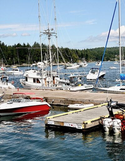 Boats docked in the San Juan Islands
