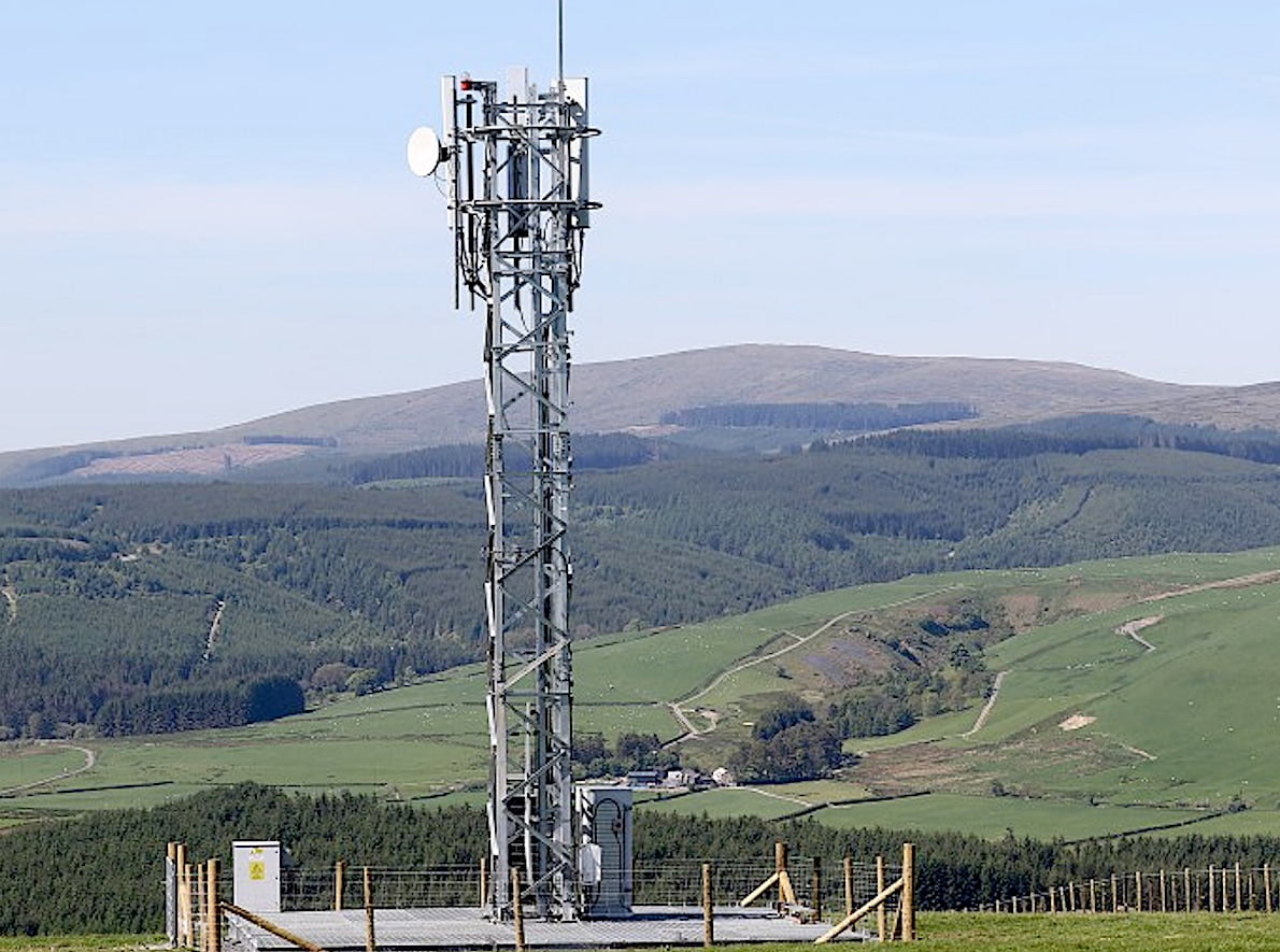 5G mast in rural landscape 5G mast in rural landscape